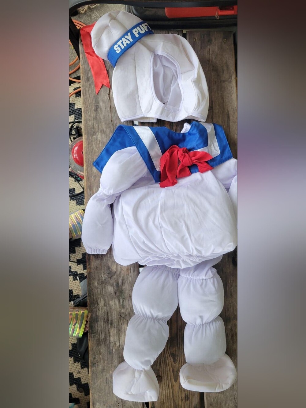 GHOSTBUSTERS STAY PUFF MARSHMALLOW MAN VGUC SZ 9-12M 3pc delux costume WHITE